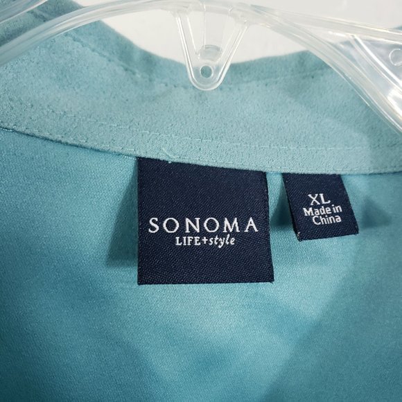 Sonoma Life Styles Women's Turquoise Full Zip Light Weight Jacket Coat - Picture 12 of 12